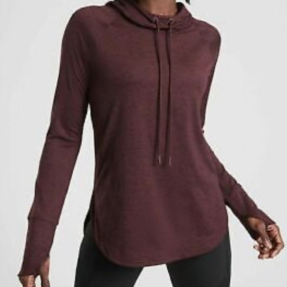 Athleta Hiking Outdoors UPF 50+ Uptempo Hoodie Sweatshirt Antique Burgundy M - Picture 1 of 12